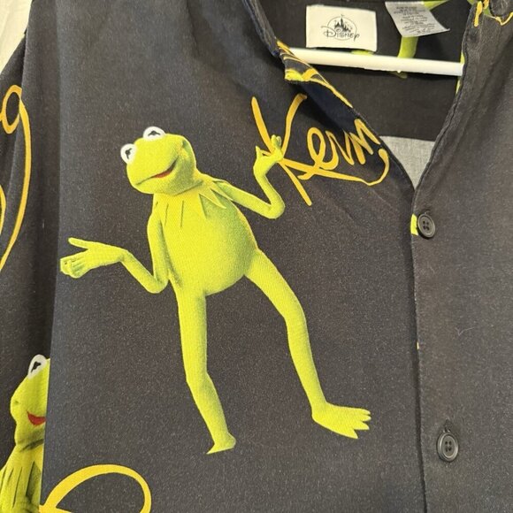 Disney Kermit the Frog Men’s XXL Button Up Shirt PBS Sesame Street The Muppets - Picture 5 of 13